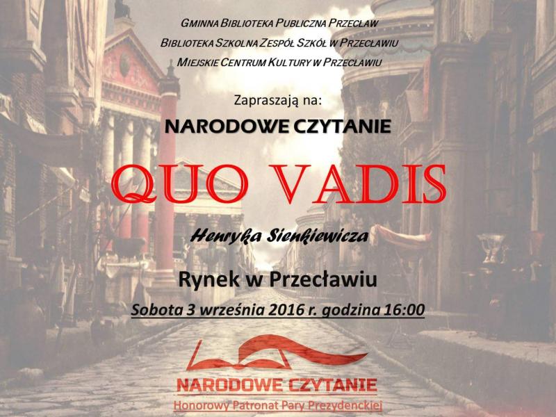 Zapraszamy na Narodowe Czytanie - QUO VADIS