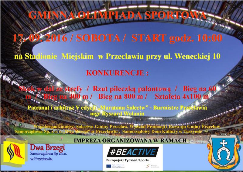 Zapraszamy na Gminną Olimpiadę Sportową!