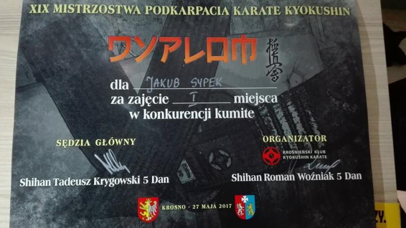 Jakub Sypek mistrzem Podkarpacia w Karate KYOKUSHIN