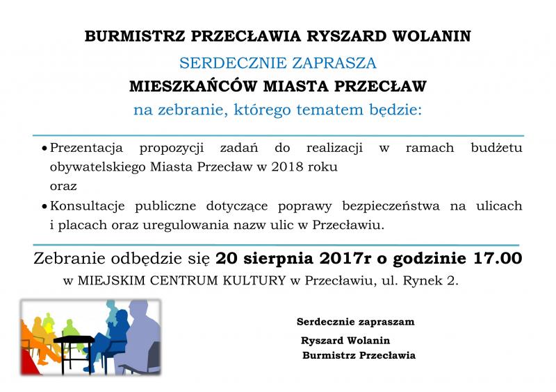 Zapraszamy mieszkańców Przecławia na zebranie!
