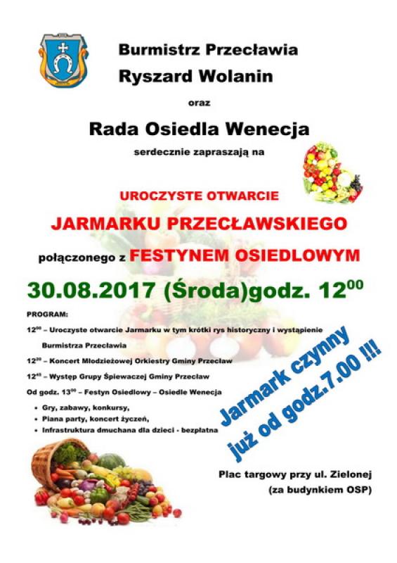 Jarmark Przecławski już w najbliższą środę 30 sierpnia!!!
