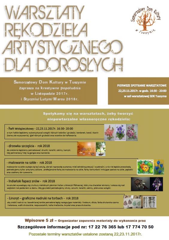 Warsztaty rękodzieła artystycznego dla dorosłych