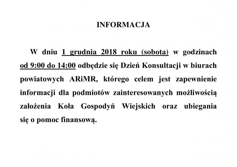 Dzień Konsultacji dla Kół Gospodyń Wiejskich