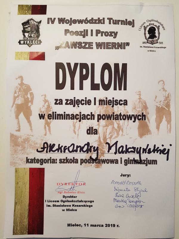 Sukces uczennicy ZS Przecław