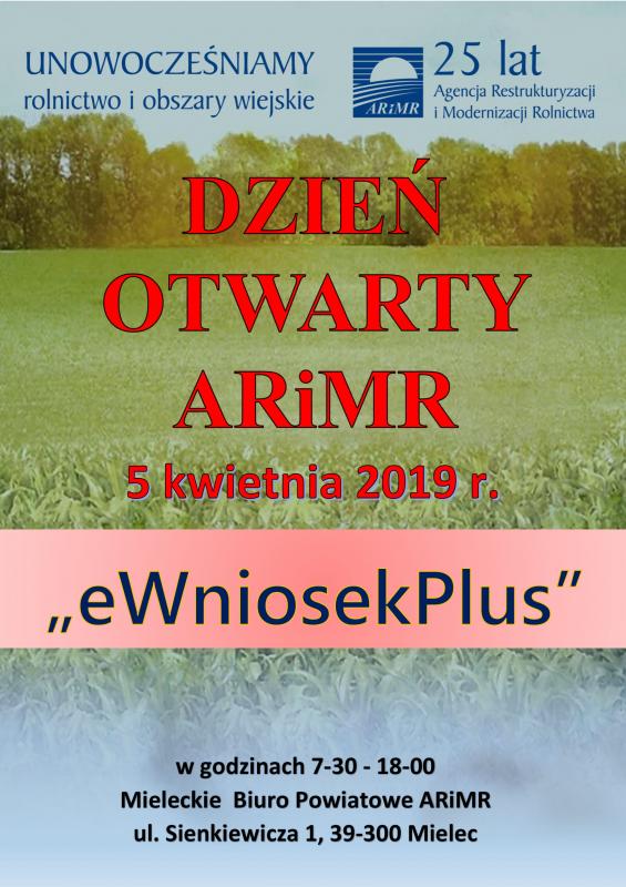 Zapraszamy na dzień otwraty ARiMR w Mielcu