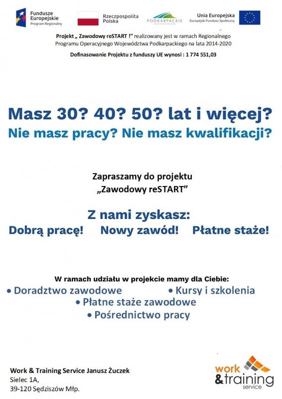 Zapraszamy do wzięcia udziału w projekcie work & training