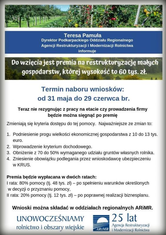 Restrukturyzacja małych gospodarstw oraz Premia dla młodego rolnika