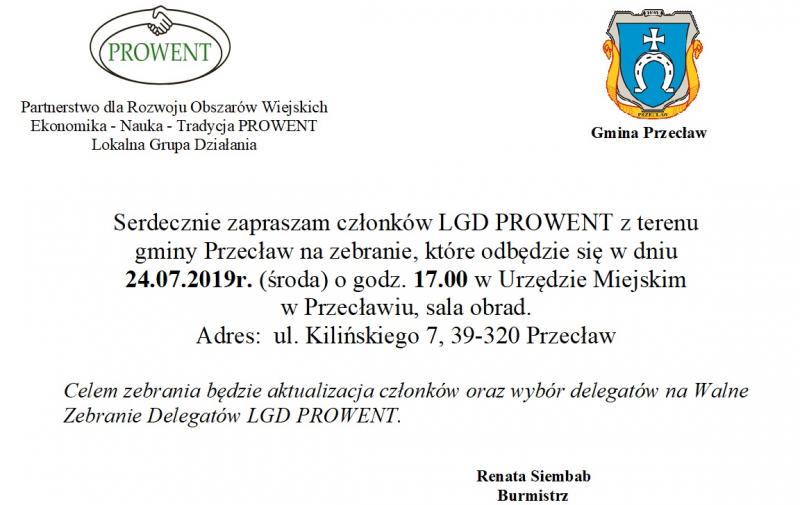 Zaproszenie LGD PROWENT