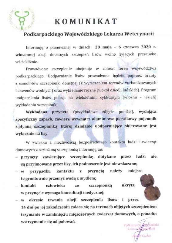 Akcja szczepień lisów