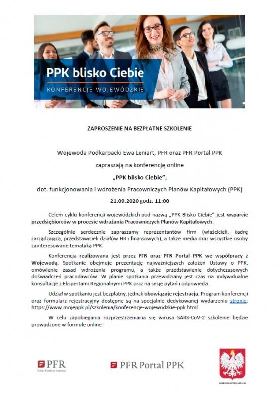 Zaproszenie na bezpłatne szkolenie PPK blisko Ciebie