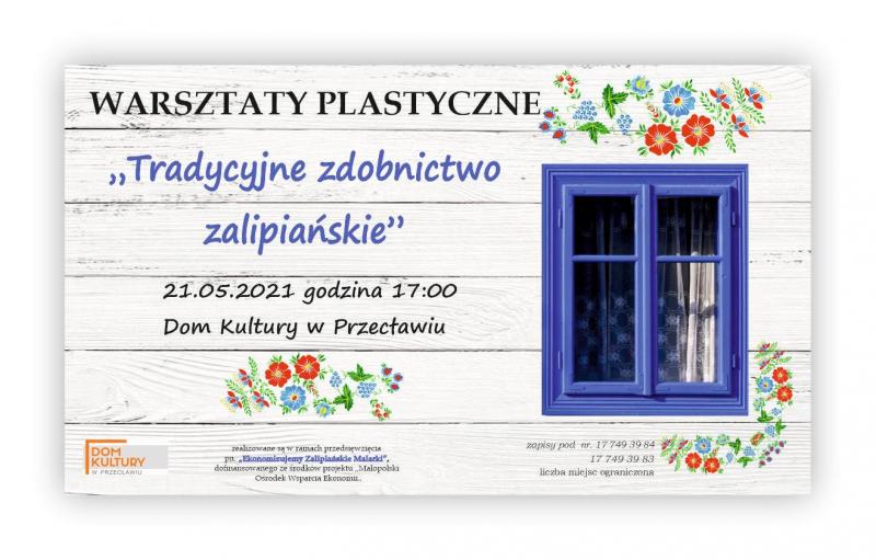 Plakat dot. warsztatów plastycznych.