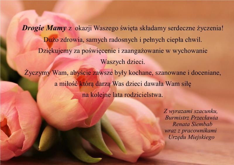 Najlepsze życzenia z okazji Dnia Mamy- 26.05.2021 r.