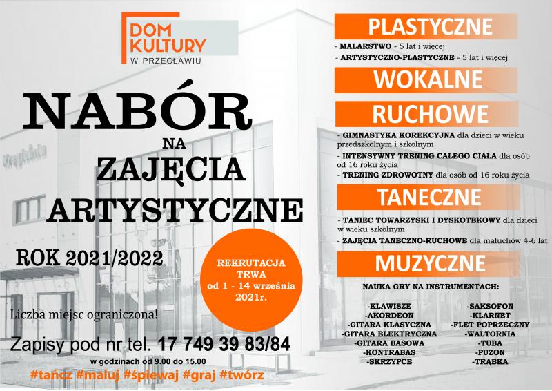 Nabór na zajęcia artystyczne w Domu Kultury w Przecławiu w sezonie 2021/2022