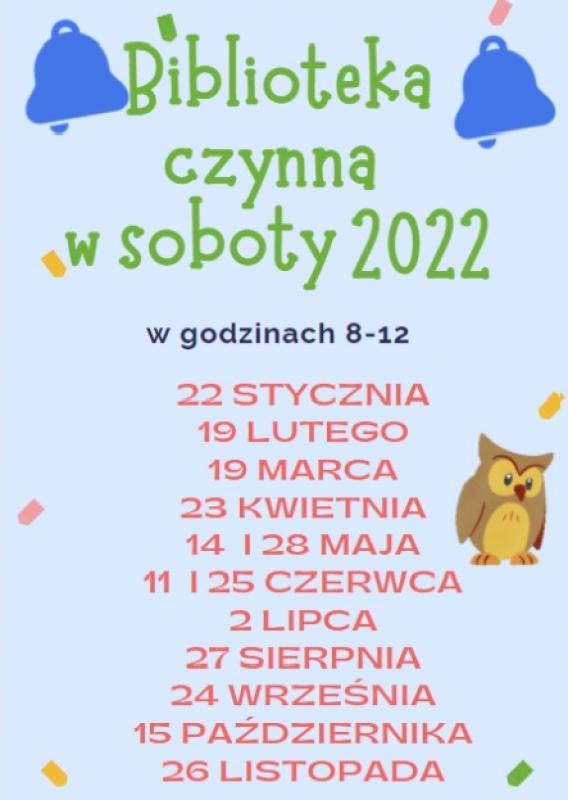 Gminna Biblioteka Publiczna w Przecławiu otwarta w wybrane soboty 2022 r.