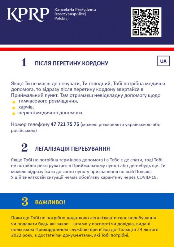 Ważne informacje dla uchodźców wojennych z Ukrainy, którzy przekroczyli granicę Polski