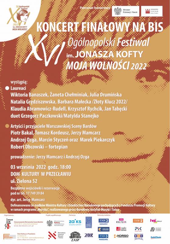 Koncert Finałowy na BIS XVI Ogólnopolskiego Festiwalu im. Jonasza Kofty Moja Wolności w Domu Kultury w Przecławiu