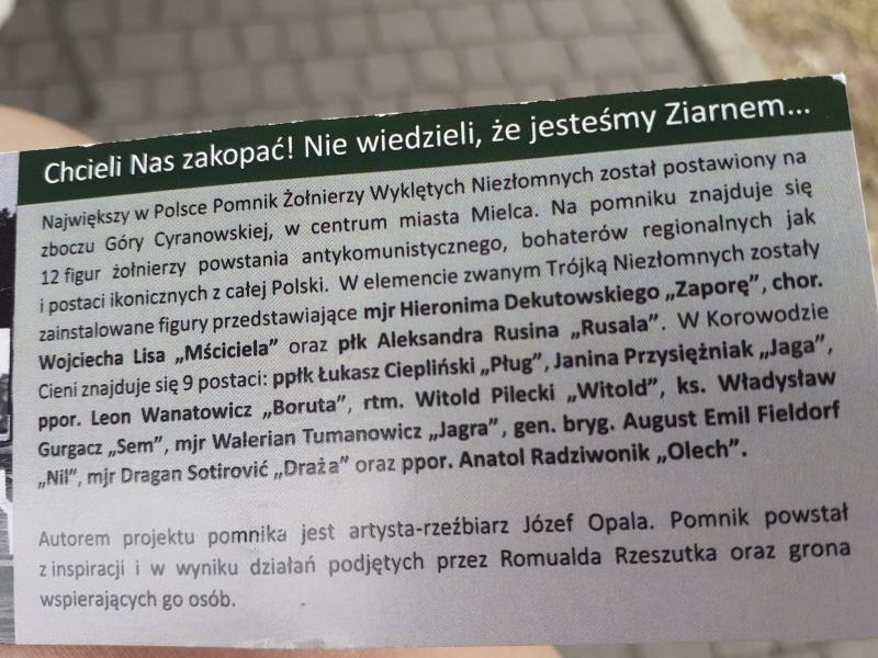 Odsłonięcie Pomnika Żołnierzy Wyklętych w Mielcu