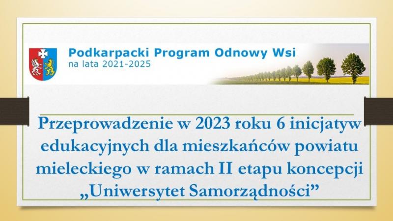 Szkolenia i warsztaty w ramach Uniwersytetu Samorządności – edycja druga