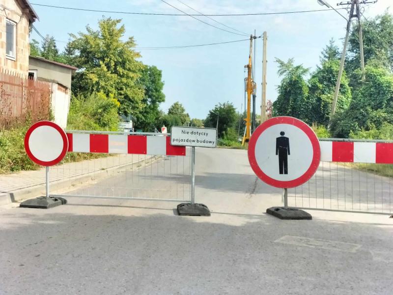 Objazdy – prace przy osuwisku w Podolu