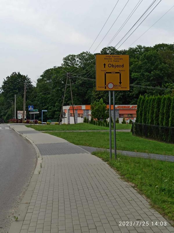 Objazdy – prace przy osuwisku w Podolu