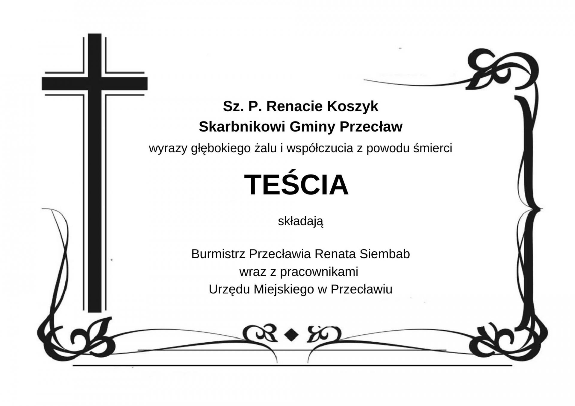 Kondolencje z powodu śmierci Teścia
