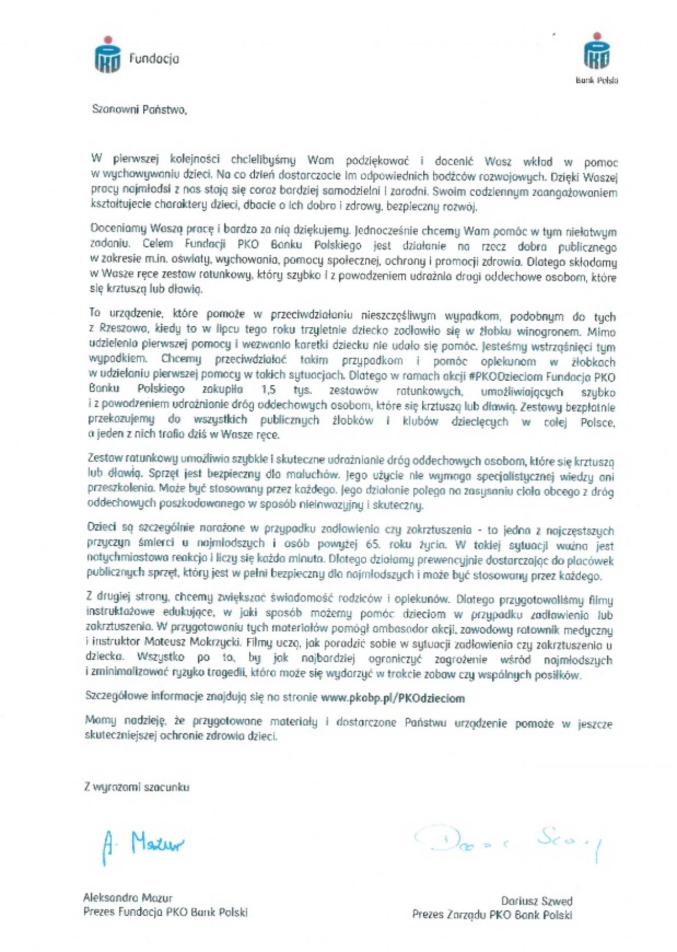 Fundacja PKO Banku Polskiego przekazała sprzęt dla żłobka