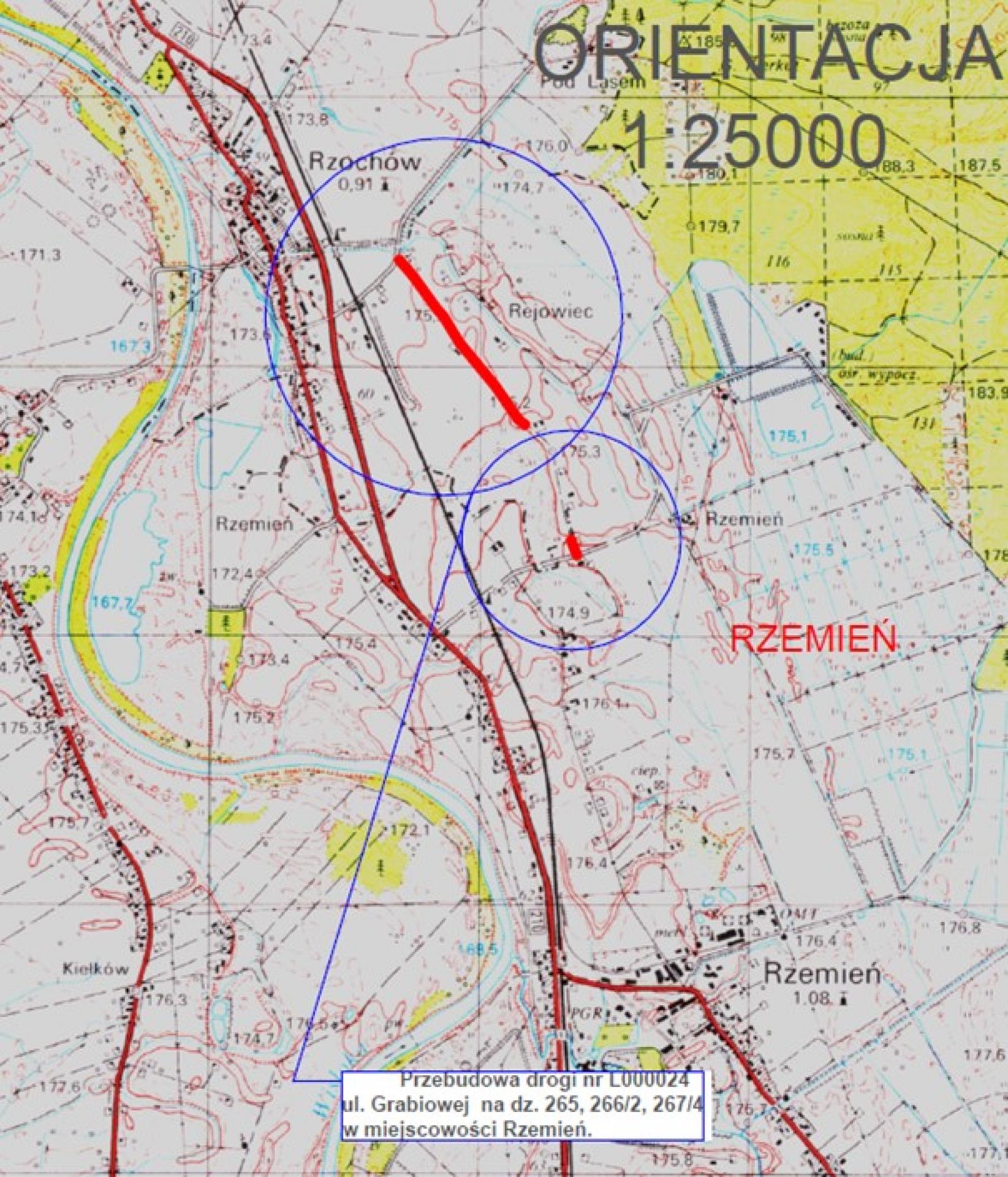 Utrudnienia w ruchu na drodze gminnej nr L000024 w Rzemieniu ( ul. Grabiowa )