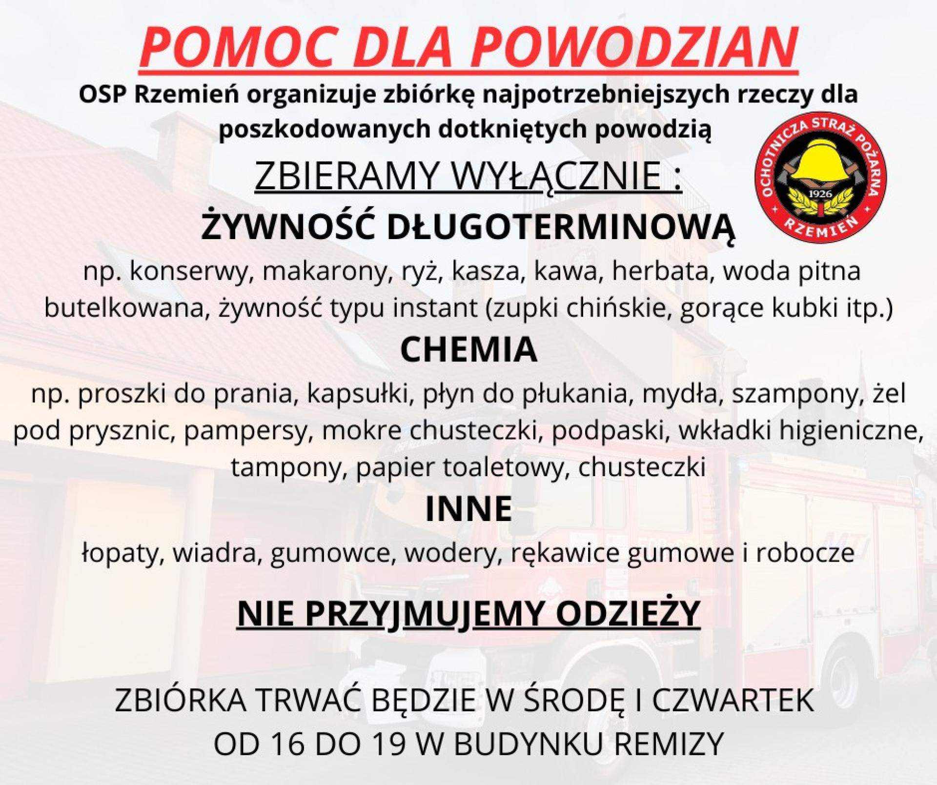 Pomoc dla powodzian