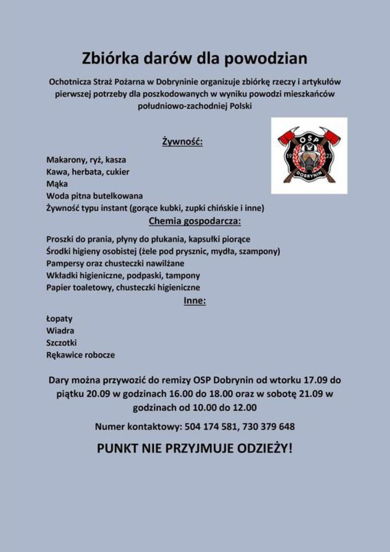 Pomoc dla powodzian