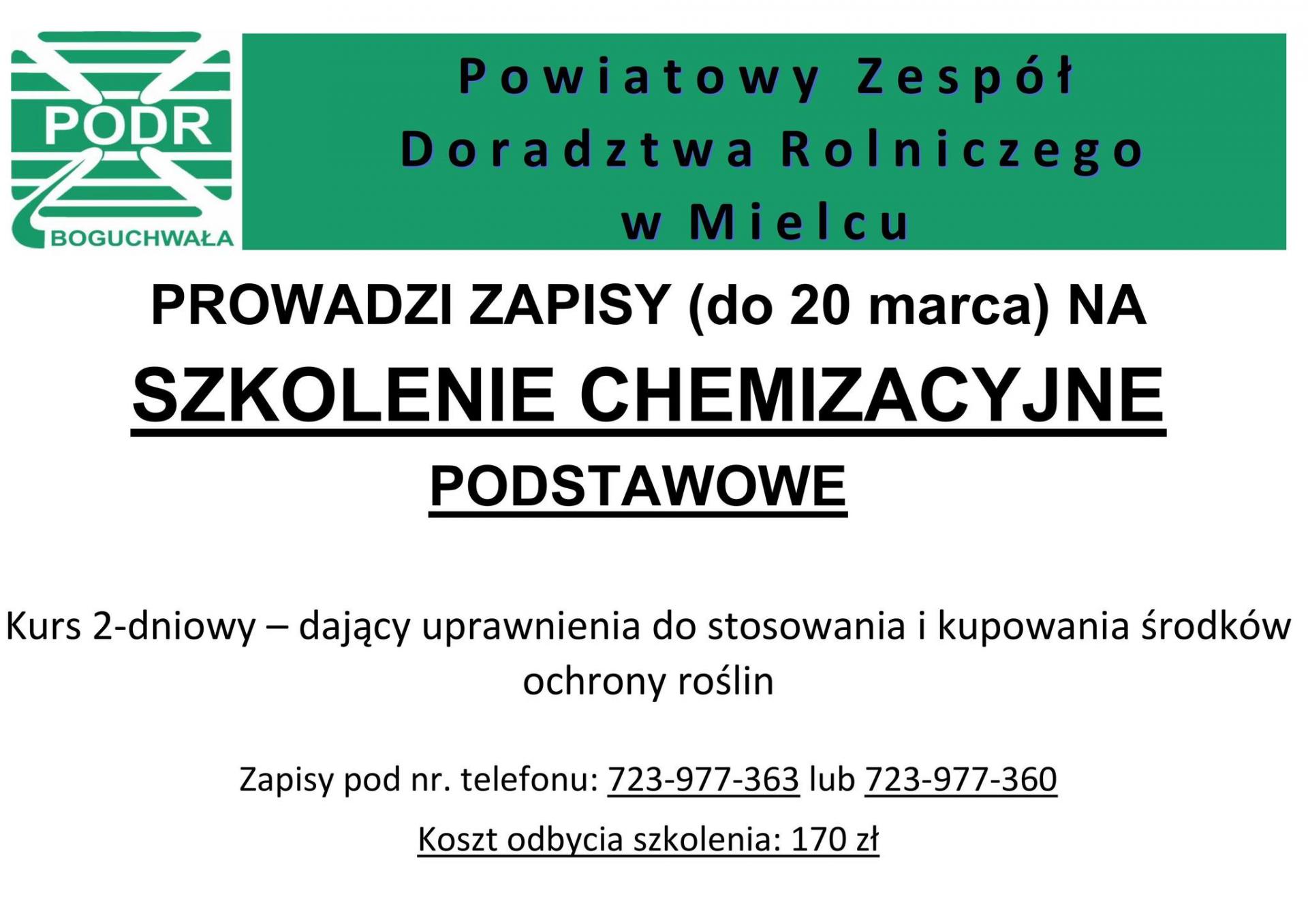 Szkolenie chemizacyjne podstawowe