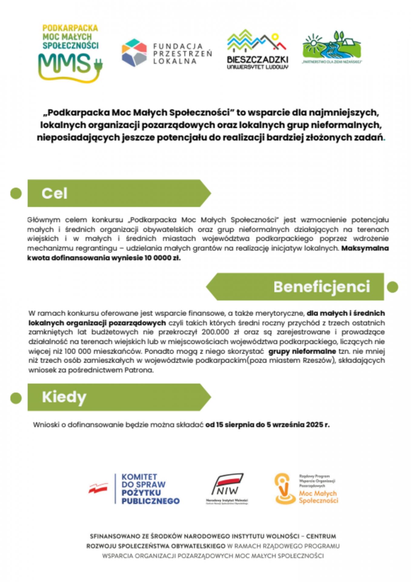 Spotkanie dla organizacji pozarządowych w ramach konkursu Podkarpacka Moc Małych Społeczności