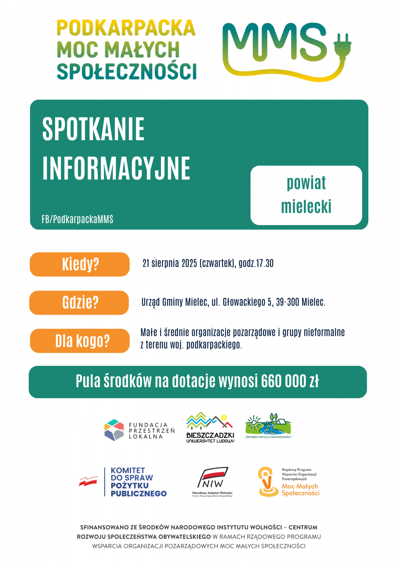 Spotkanie dla organizacji pozarządowych w ramach konkursu Podkarpacka Moc Małych Społeczności