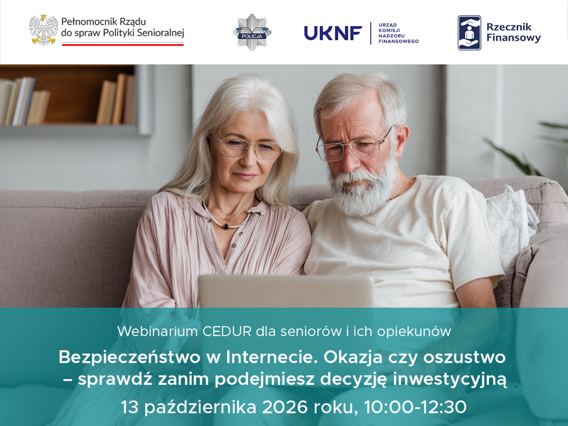 Urząd KNF - zaproszenie na webinarium CEDUR dla seniorów i ich opiekunów