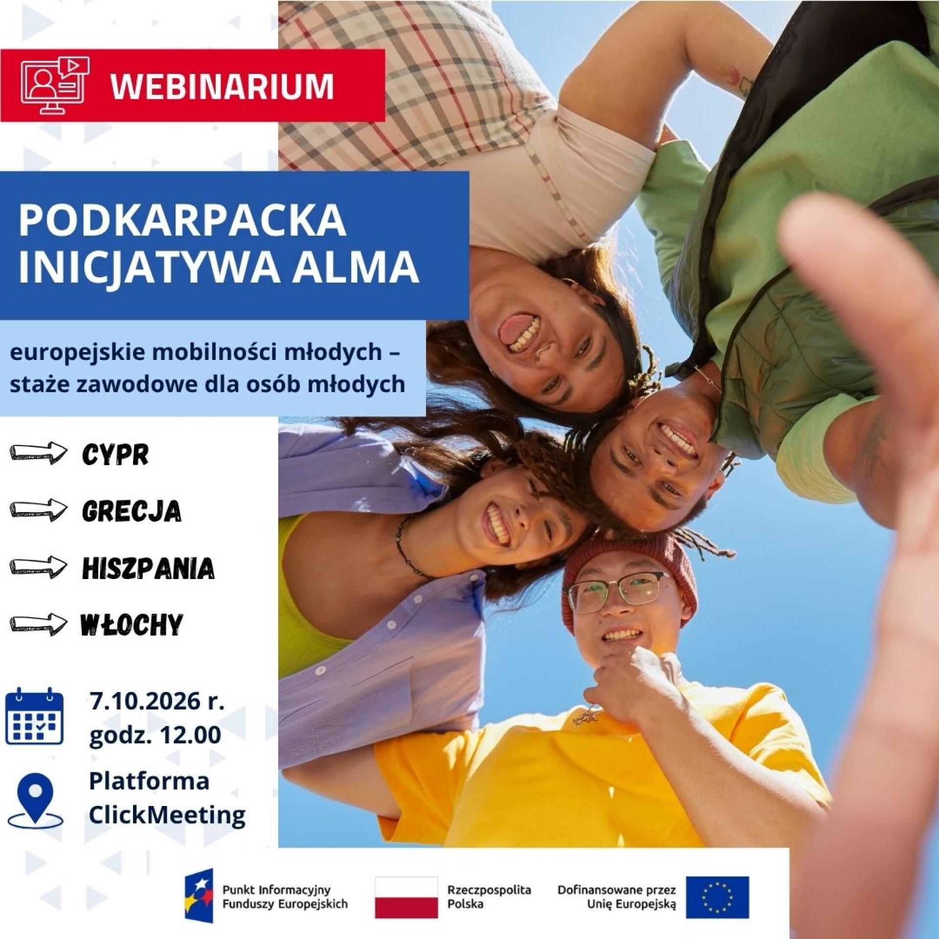 Podkarpacka Inicjatywa ALMA – europejskie mobilności młodych – staże zawodowe dla osób młodych (Cypr Grecja Hiszpania Włochy)