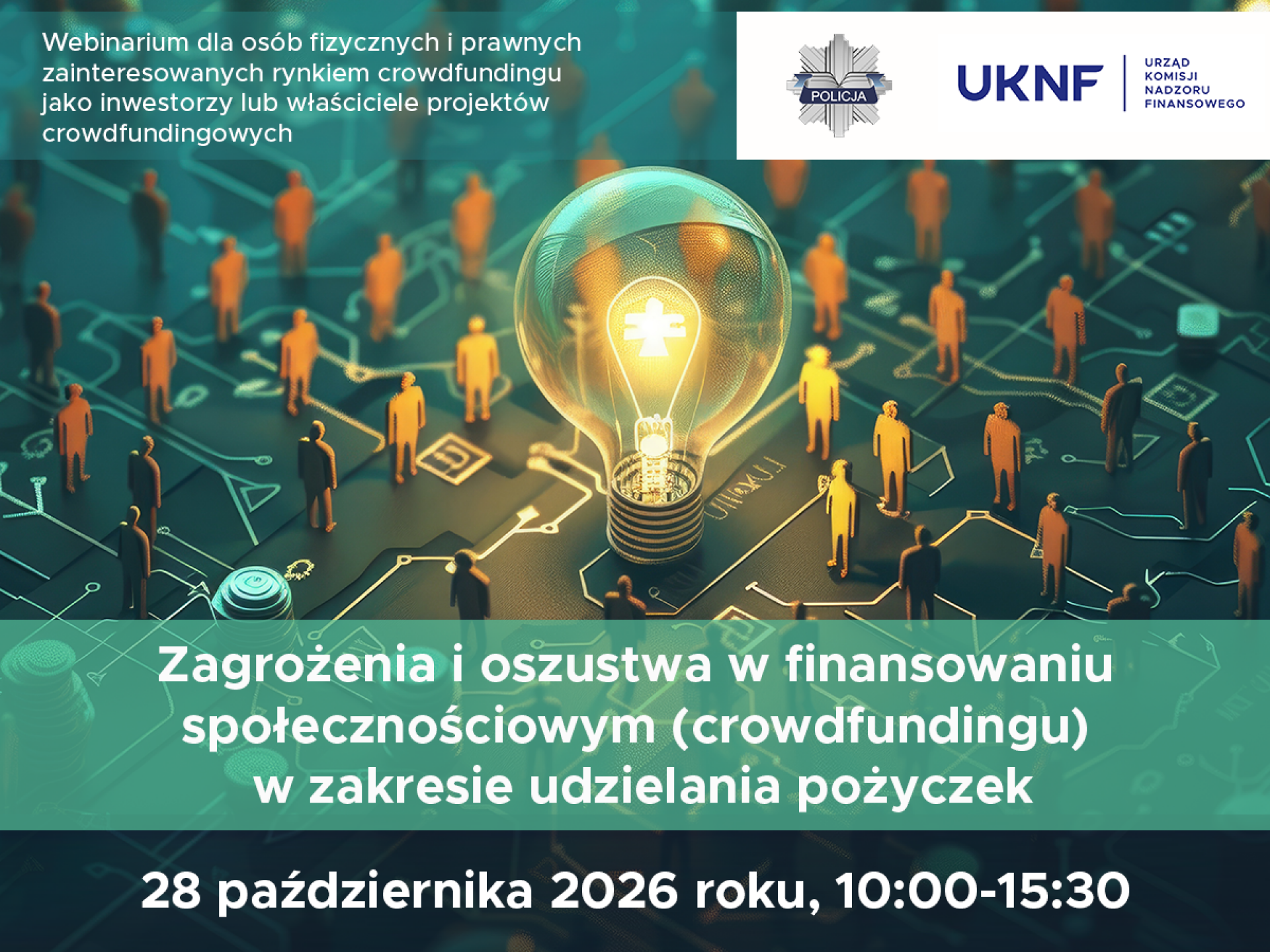 Zaproszenie na webinarium CEDUR Zagrożenia i oszustwa w finansowaniu społecznościowym (crowdfundingu) w zakresie udzielania pożyczek
